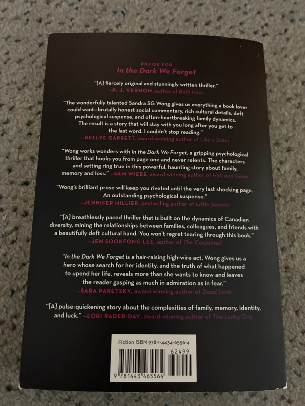 In the Dark We Forget by Sandra SG Wong - Dark Teal & Magenta Paperback - Picture 2 of 4